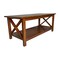 Flash Furniture Jasper Farmhouse Style Solid Wood Coffee Table w/X-Frame Design and Lower Shelf in Walnut LFS-2007-WAL-GG - alternate 4
